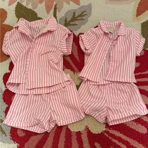The Beaufort Bonnet Company Pink and White Striped Pajama Set